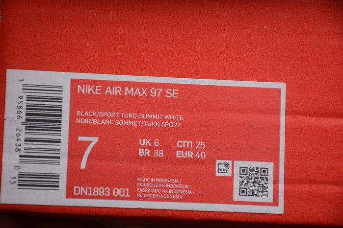 NIKE AIR MAX 97 Black Sport Turquoise DN1893-001