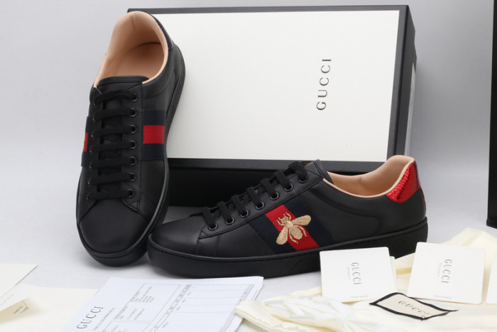 GC Ace Embroidered Low-Top Sneaker black with bee mens 431942-A38G0