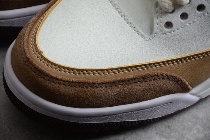 Air Jordan 3 Retro SE White Dark Brown Green Shoes 398614-500